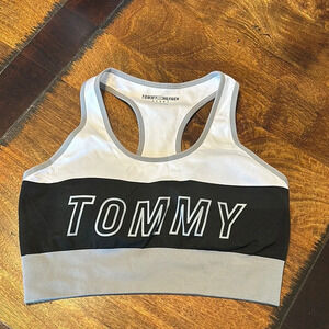 Tommy Hilfiger Black and Gray Sports Bra